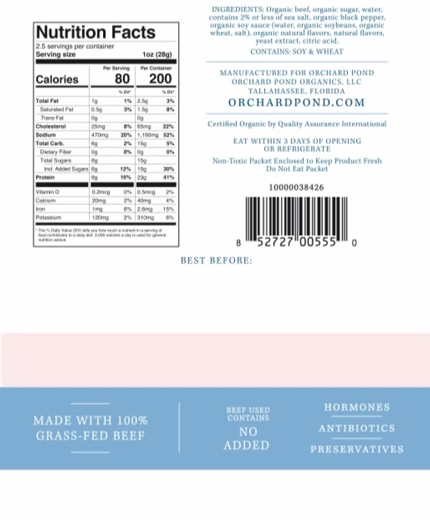 Organic Peppered Beef Jerky from Orchard Pond