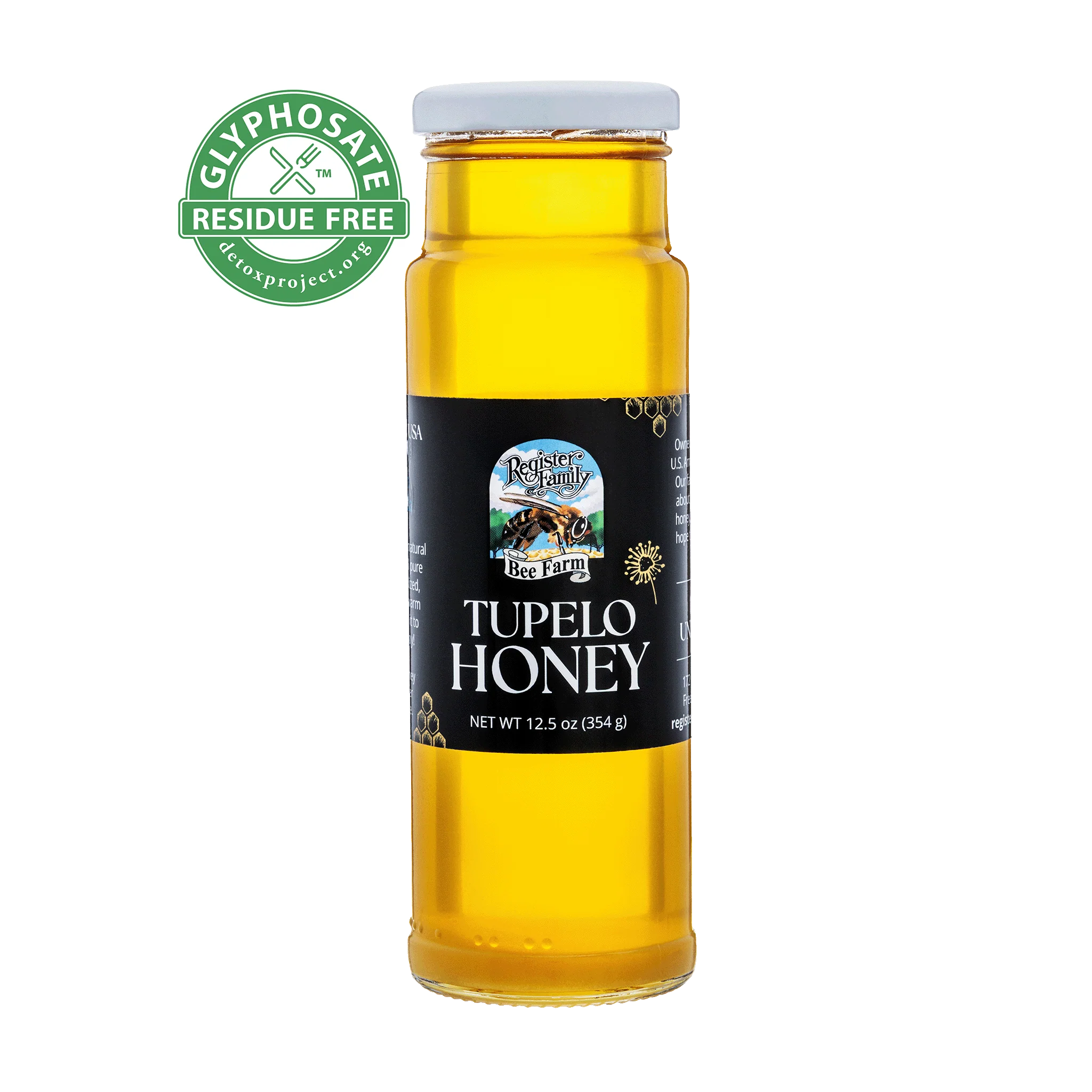 Register Family Raw Tupelo Honey 12oz Squeeze Bottle